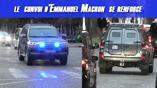 le convoi du Président Emmanuel Macron se renforce t-il ?