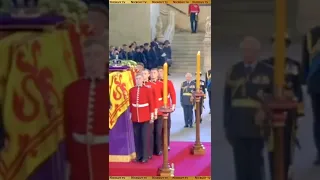 Queen Elizabeth II Coffin in Westminster Hall  attended by thousands  #queenelizabeth #shorts