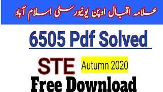 aiou 6505 STE solved autumn 2020