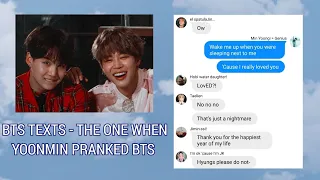 BTS TEXTS - the one when yoonmin pranked BTS | YOONMIN