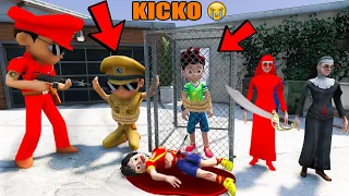 😭 RED LITTLE SHINGHAM KIDNAP KICKO AND PLAY HIDE AND KILL WITH EVIL NUN IN GTA 5 | play X gta