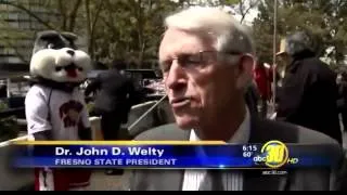 Fresno State ABC 30 flash mob and logo news coverage