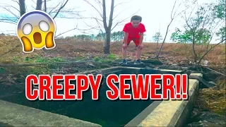 FOUND A CREEPY SEWER IN OUR BACKYARD!! *almost died*