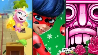 Talking Tom Gold Run [UNICORN ANGELA] VS Miraculous Ladybug & Cat Noir VS Temple Run 2