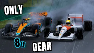 Can a 2023 F1 Beat a 90s F1 Car in the Rain and With Only Eighth Gear ?