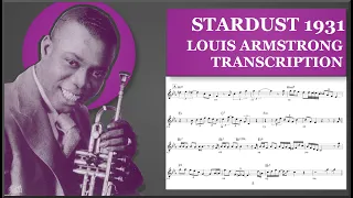 Louis Armstrong – Stardust 1931 (Bb) Transcription
