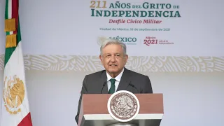 Discurso presidente durante Desfile Cívico Militar  211 años del Grito de Independencia