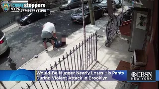 Caught On Video: Would-Be Mugger Nearly Loses His Pants During Violent Attack In Brooklyn