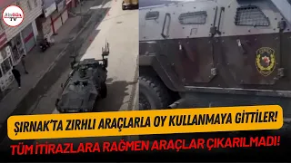 Şırnak'ta skandal: Askerler oy kullanmaya zırhlı araçla gitti! İtiraza rağmen okuldan çıkarılmadılar