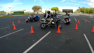 These riders never fear dropping their bikes, they have technique!