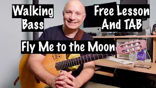 Fly me to the Moon Walking Bass Lesson Part 1 - Free Sheet Music and TAB included