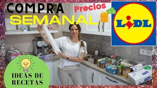 COMPRA SEMANAL LIDL  con precios  💶 + IDEAS DE RECETAS 💡// FAMILIABOMBONASO