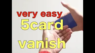 card manipulation tutorial/ninja 5 card vanish/very easy version