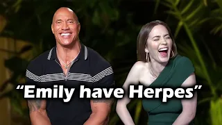 Emily Blunt & Dwayne Johnson funny moments.