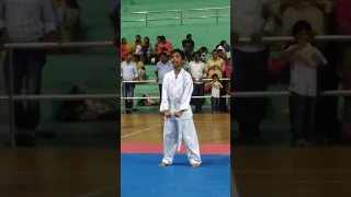 Karate performance of Sushanth in Kata -1 competition