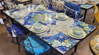 Stained Glass Mosaic Indoor/Outdoor Dining Table