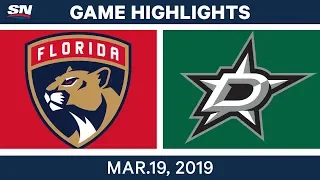 NHL Game Highlights | Panthers vs. Stars - March 19, 2019