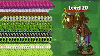 PvZ 2 Challenge - 200 Plants Level 1 Vs Barrelhead Zombie level 20 - Who will win?