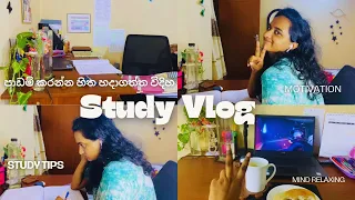 Study Vlog | මම පාඩම් කරන්න හිත හදාගත්ත විදිහ | Study Tips | Exam tips 📚