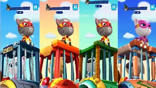 Talking Tom Hero Dash - Tom, Angela save all friends with 4 screens Gameplay