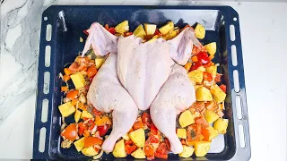 The most delicious Chicken recipe. Mega Juicy chicken in the oven. Chicken with vegetables.