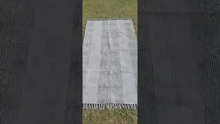 Hand block print Indian cotton rug STK=29