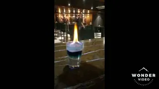 blue sky fire shot cocktail