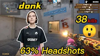 donk CS2 MIRAGE POV - 38Kills😮 - 63%Headshots -  3 Triples＆3 Quadros - CS2 donk POV!