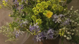 "Картина маслом поэтапно "Букет полевых цветов".Bouquet of wild flowers. Picture"