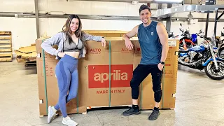 Unboxing a Brand New Rare Aprilia Motorcycle!!!