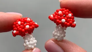 How to make 3D BEADED MUSHROOM. Step-by-step tutorial