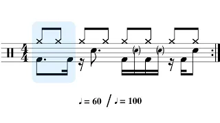 Syncopated displaced backbeat ghost note grooves: practice-along 🥁🎵