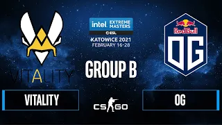 CS:GO - Vitality vs. OG [Dust2] Map 1 - IEM Katowice 2021 - Group B