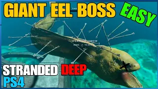 HOW TO KILL THE GIANT MORAY EEL BOSS EASY THE GREAT ABAIA  STRANDED DEEP PS4 CONSOLE