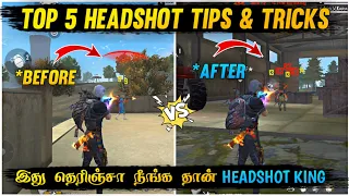 NEW HEADSHOT TIPS AND TRICKS FREEFIRE 💥 | Freefire only red number headshot tips and tricks tamil |