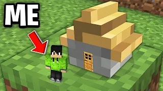 We TRAPPED On A MINI HOUSE In Minecraft!!