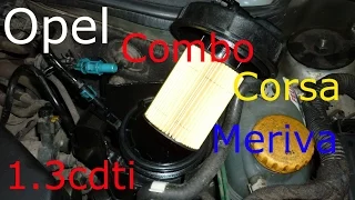 Replacement of the fuel filter.Diesel.Common Rail.