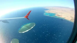 Красивый взлёт с разворотом из Шарм эль Шейха. Boeing 737-800. Авиакомпания SkyUp.