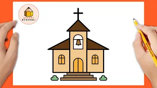 Jak narysować kościół łatwo | Łatwe rysunki