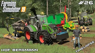 Cutting WOOD & making WOODCHIPS with @kedexworld | Hof Bergmann | Farming Simulator 19 | Episode 26