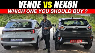 New Hyundai Venue vs Tata Nexon - Detailed Comparison Review | Which car is Best under 12 lakh?