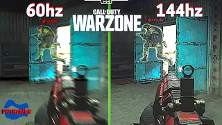 What it looks like to play in 144hz vs 60hz! Call Of Duty: Warzone