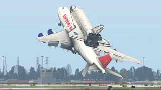 Epic Boeing 747 Carry Space Shuttle Into The Mission | X-PLANE 11