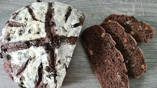 Chocolate sourdough bread with raisins recipe