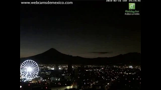 Time Lapse ~ Puebla, Mexico Sundown ~ Two Eruptions @ Popocatépetl Volcano 02/16/18