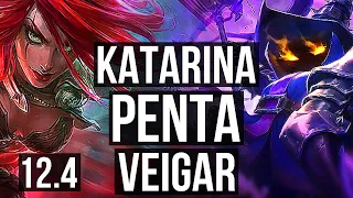 KATA vs VEIGAR (MID) | Penta, 27/3/4, 1.7M mastery, 6 solo kills, Legendary | EUW Diamond | 12.4