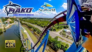 Mako Roller Coaster On Ride Front Seat 4K POV with Queue SeaWorld Orlando 2021 06 11
