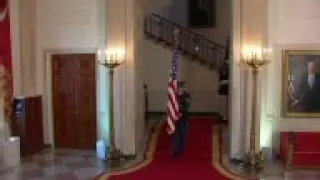 Japan's prime minister arrives at state dinner