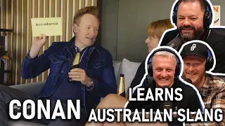 Conan Learns Australian Slang REACTION | OFFICE BLOKES REACT!!