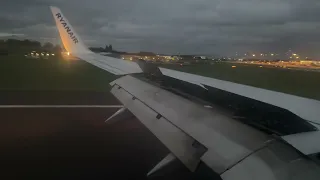 Dusk Landing at Birmingham Airport aboard a Ryanair Boeing 737-800